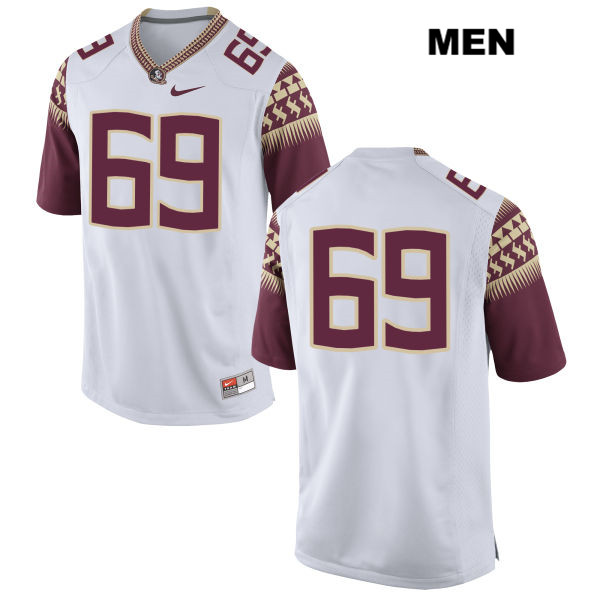 Men's NCAA Nike Florida State Seminoles #69 Landon Dickerson College No Name White Stitched Authentic Football Jersey NXL2069MO
